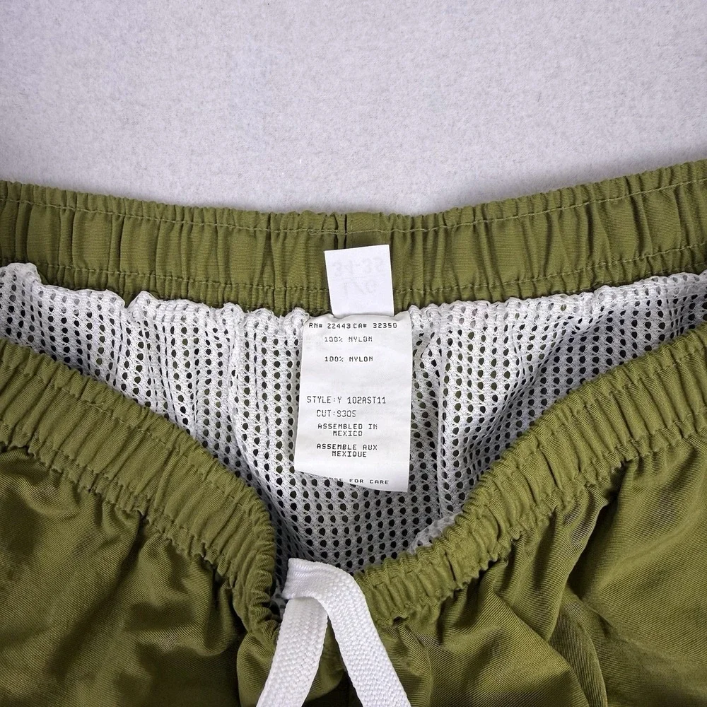 Vintage Quiksilver Mens L NWT Olive‎ Green Solid Volley Swim Shorts 90s
